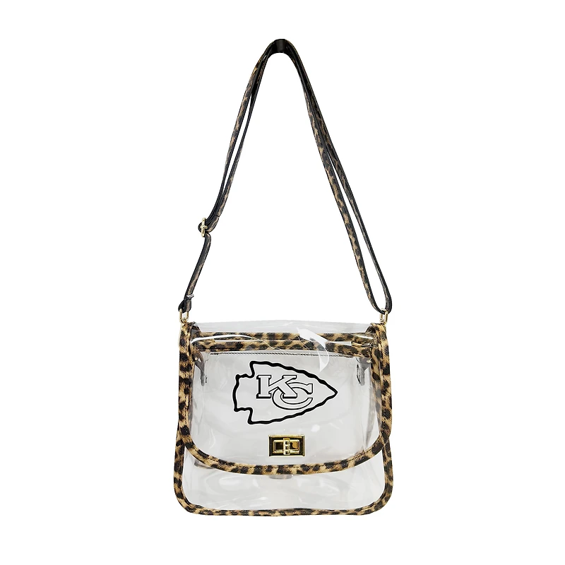 Sac à main transparent à imprimé léopard des Kansas City Chiefs