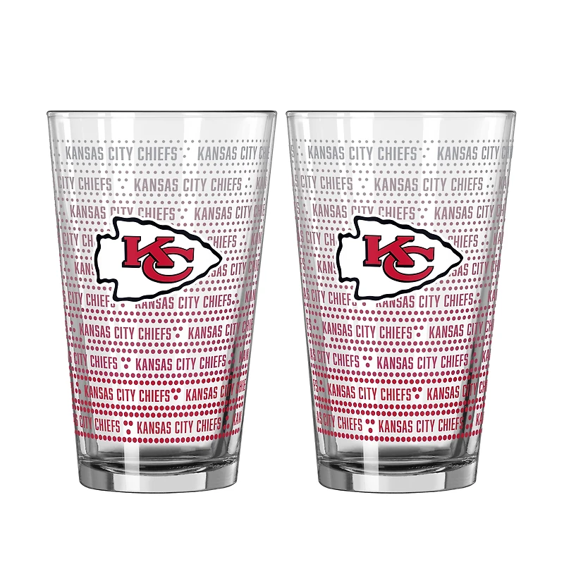 Ensemble de deux verres à bière Logo Brands Kansas City Chiefs Chant Fade de 473 ml (16 oz).