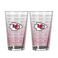 Ensemble de deux verres à bière Logo Brands Kansas City Chiefs Chant Fade de 473 ml (16 oz).