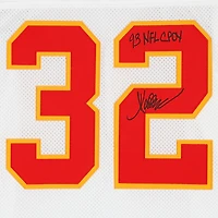 Maillot authentique Mitchell & Ness blanc autographié par Marcus Allen des Kansas City Chiefs de 1994, avec inscription « 93 NFL CPOY ».