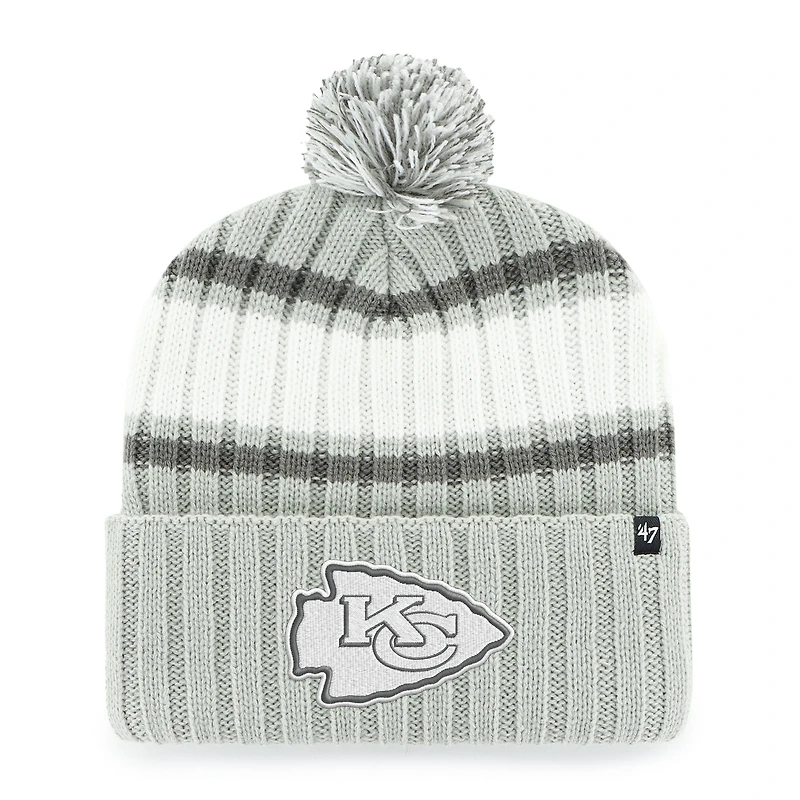 Bonnet en tricot à revers avec pompon Kansas City Chiefs '47 pour homme, gris