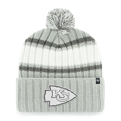 Men's '47  Gray Kansas City Chiefs Domestic Plateau Cuffed Knit Hat with Pom
