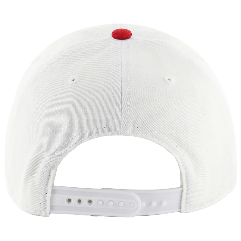 Men's '47  White/Red Kansas City Chiefs Double Header Clean Up Adjustable Hat