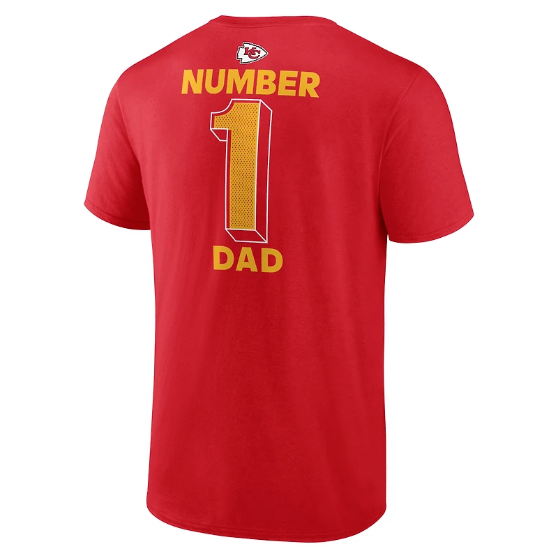 Men's Fanatics Red Kansas City Chiefs Big & Tall Number One Dad T-Shirt
