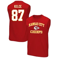 Débardeur musculaire pour hommes Fanatics Travis Kelce rouge Kansas City Chiefs Big & Tall Player Name Number