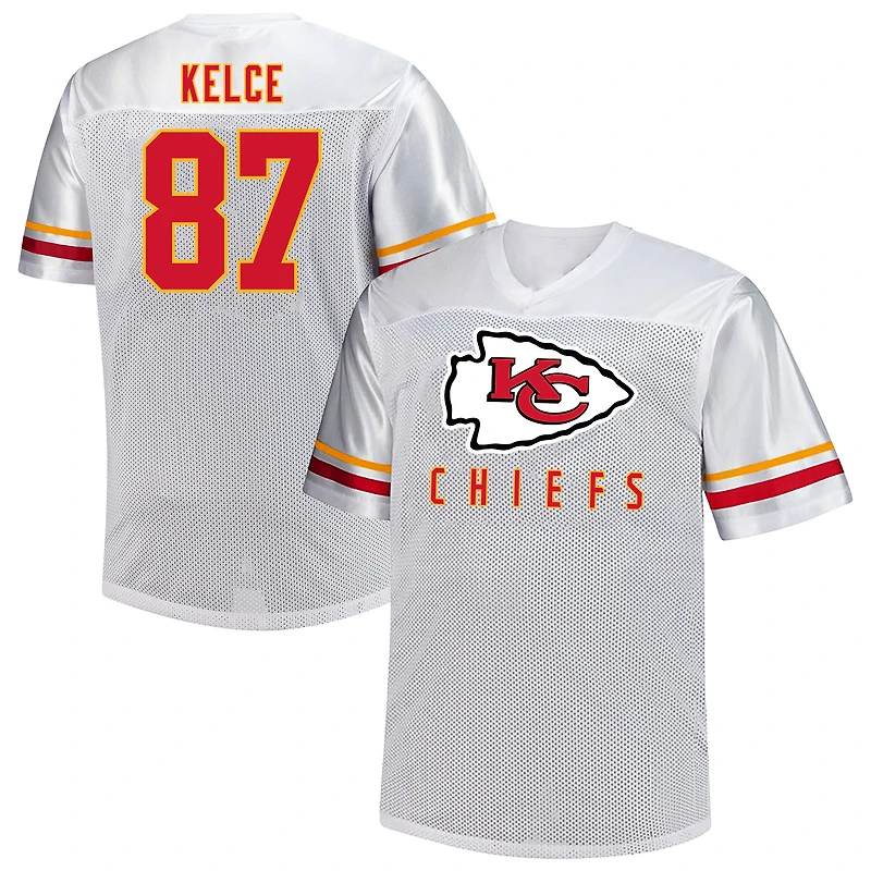 Men's Fanatics Travis Kelce White Kansas City Chiefs Big & Tall V-Neck Fashion Jersey