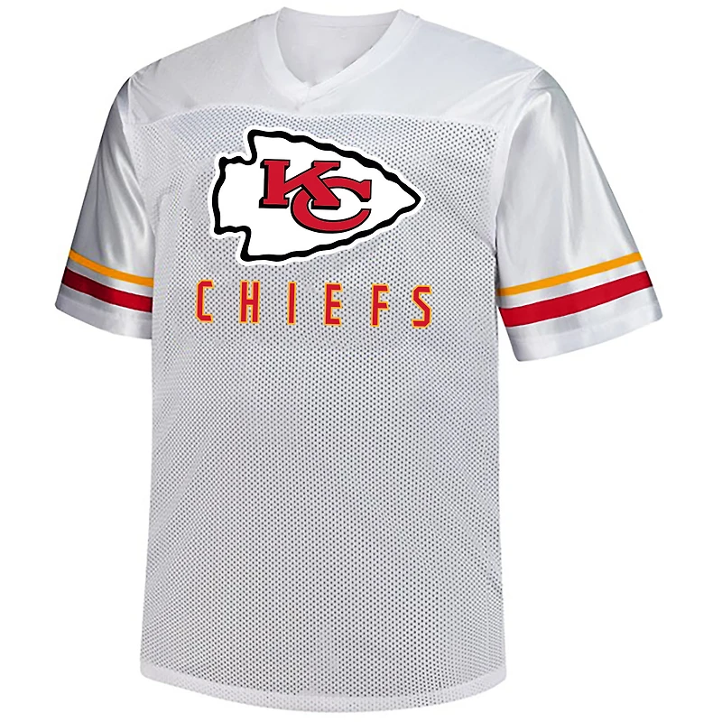 Maillot à col en V pour homme Fanatics Travis Kelce, blanc, Kansas City Chiefs, grande taille
