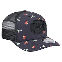 Men's New Era  Navy/Black Kansas City Chiefs Adventure Drinks Pattern 9SEVENTY Stretch-Snap Hat
