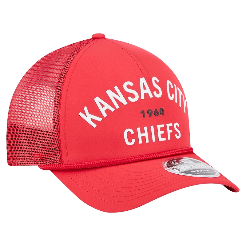 Casquette ajustable New Era rouge Kansas City Chiefs Active Minimalist M-Crown A-Frame 9FORTY pour homme