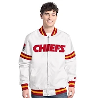 Men's Starter  White Kansas City Chiefs Scout Full-Snap Varsity Jacket
