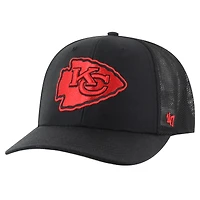 Men's '47 Black Kansas City Chiefs Blackball Trophy Flex Hat