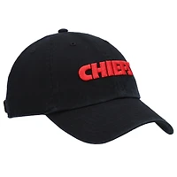 Men's '47 Black Kansas City Chiefs Clean Up Script Adjustable Hat