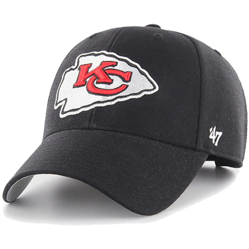 Casquette ajustable noire pour homme Kansas City Chiefs MVP, numéro 47