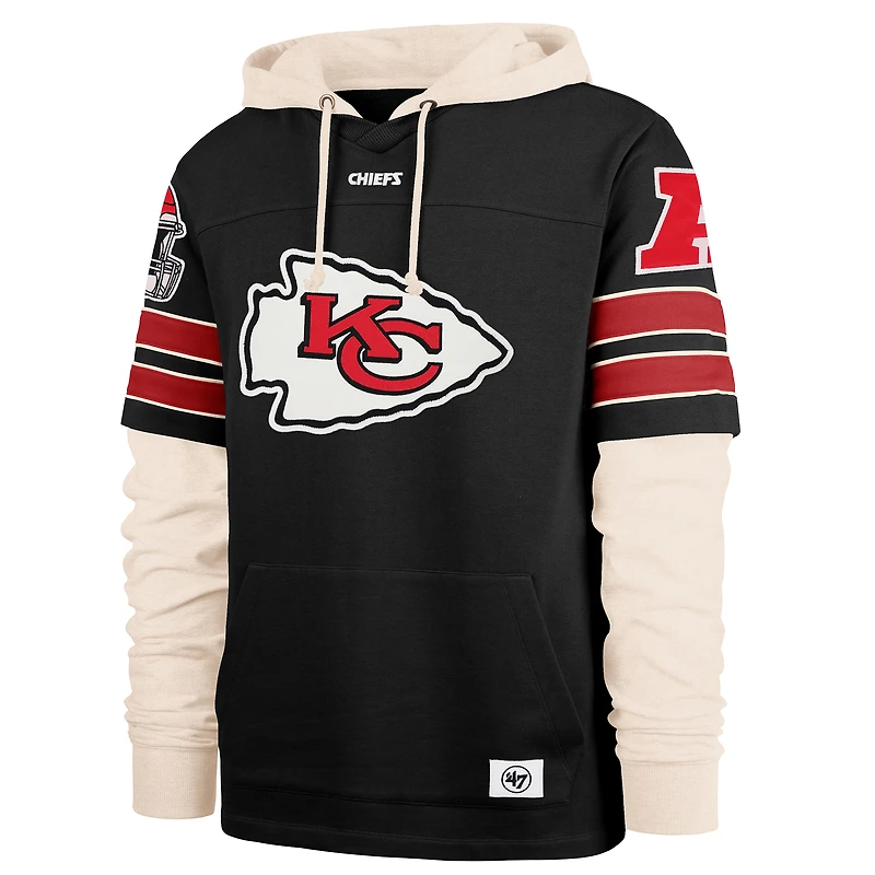 Sweat à capuche noir « 47 » pour homme des Kansas City Chiefs, Split Zone Cornerback Duo