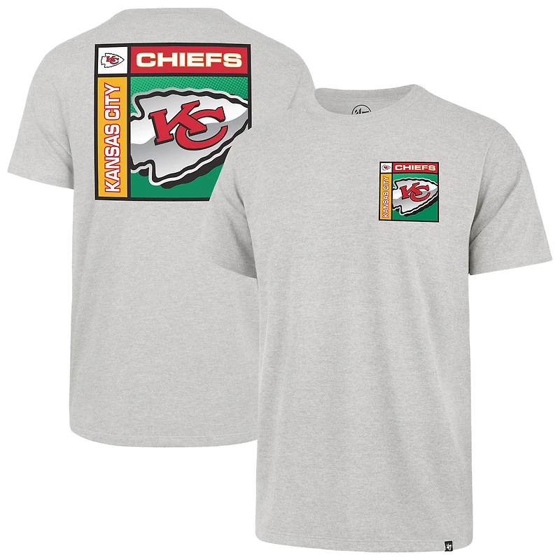 Men's '47  Gray Kansas City Chiefs Chrome Plate Franklin T-Shirt