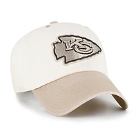 Men's '47  Natural/Tan Kansas City Chiefs Neutral Terrain Clean Up Adjustable Hat