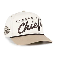 Casquette homme '47 Kansas City Chiefs, couleur naturelle/beige, modèle Hitch Rope, à réglage par corde.