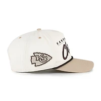 Casquette homme '47 Kansas City Chiefs, couleur naturelle/beige, modèle Hitch Rope, à réglage par corde.