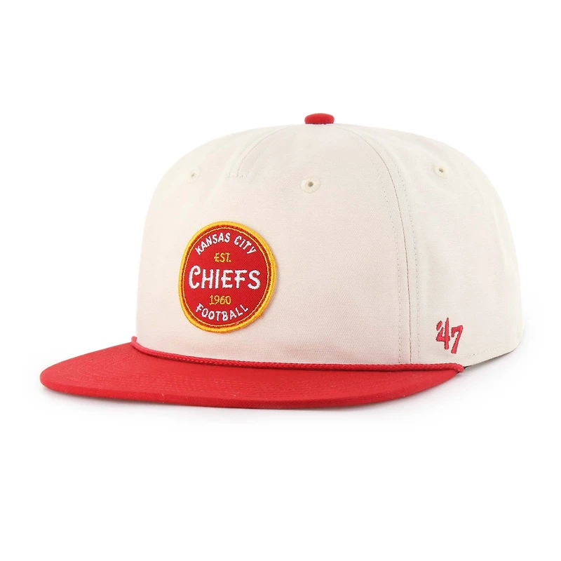 Casquette ajustable Payson Captain des Kansas City Chiefs, modèle 47, naturelle, pour homme