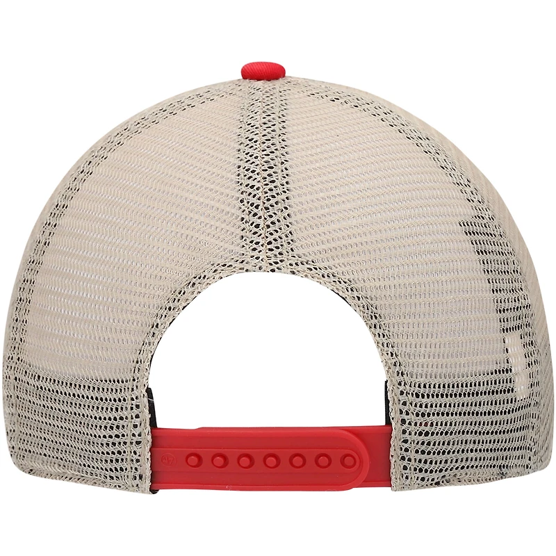 Casquette trucker '47 rouge/naturel Kansas City Chiefs Trawler Clean Up Snapback pour homme