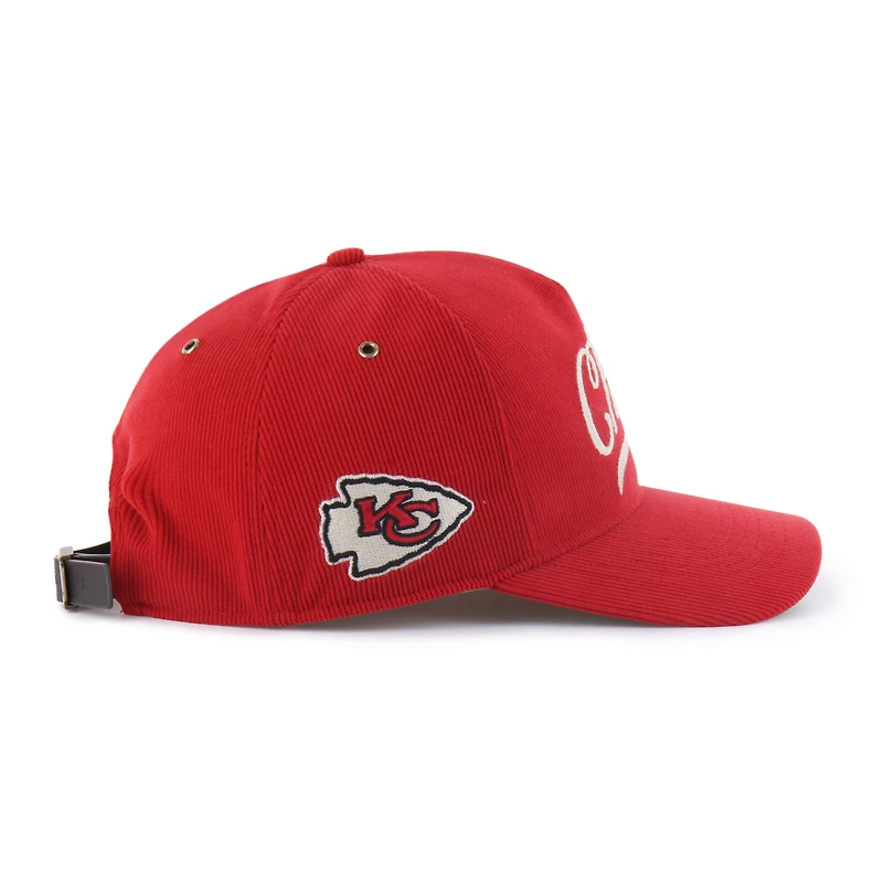 Casquette ajustable en velours côtelé Golden Age des Chiefs de Kansas City pour homme, modèle 47, rouge