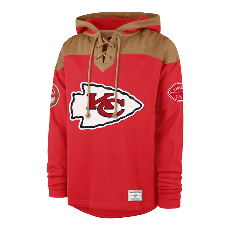 Sweat à capuche lacets Kansas City Chiefs Golden Age rouge '47 pour homme