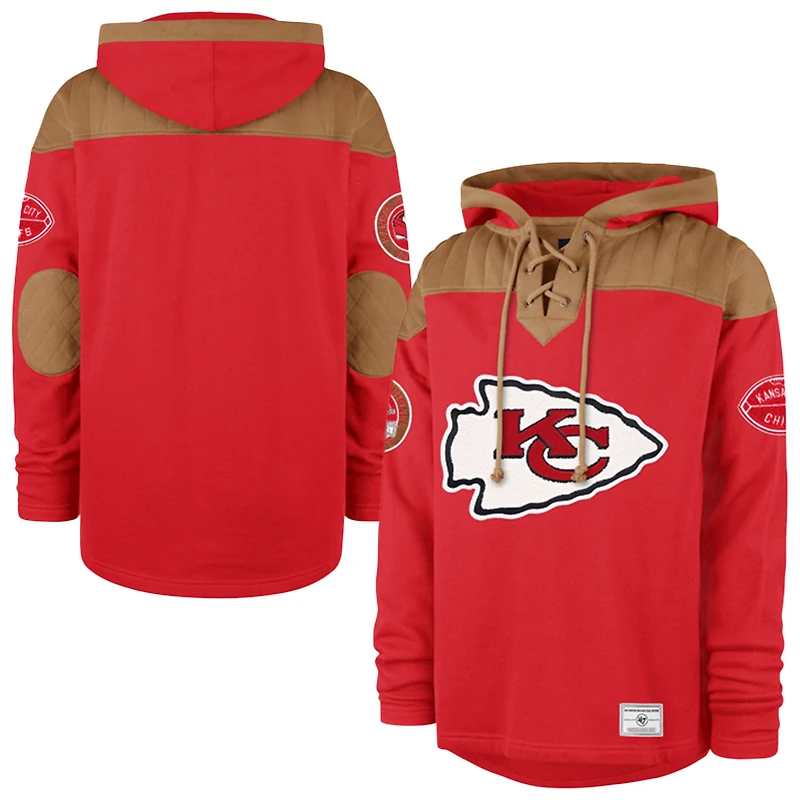 Men's '47 Red Kansas City Chiefs Golden Age Wingback Lacer Hoodie