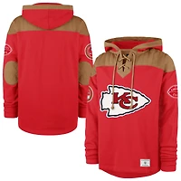 Men's '47  Red Kansas City Chiefs Golden Age Wingback Lacer Hoodie