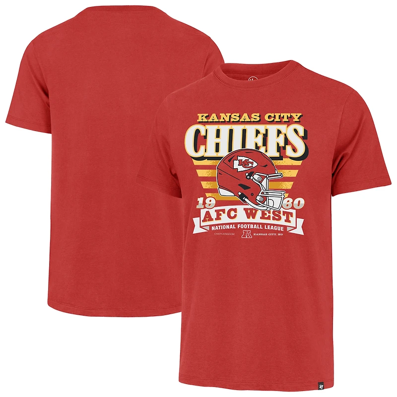 T-shirt rouge à rayures « 47 » pour homme des Chiefs de Kansas City, motif Franklin