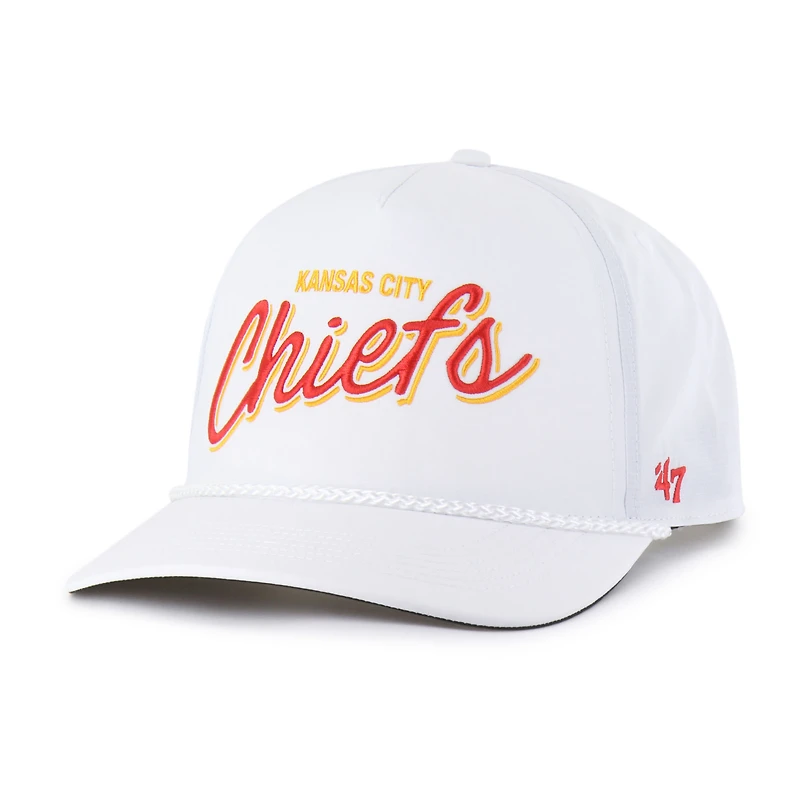 Casquette ajustable blanche « 47 » des Kansas City Chiefs pour homme, modèle Brrr Fairway Hitch