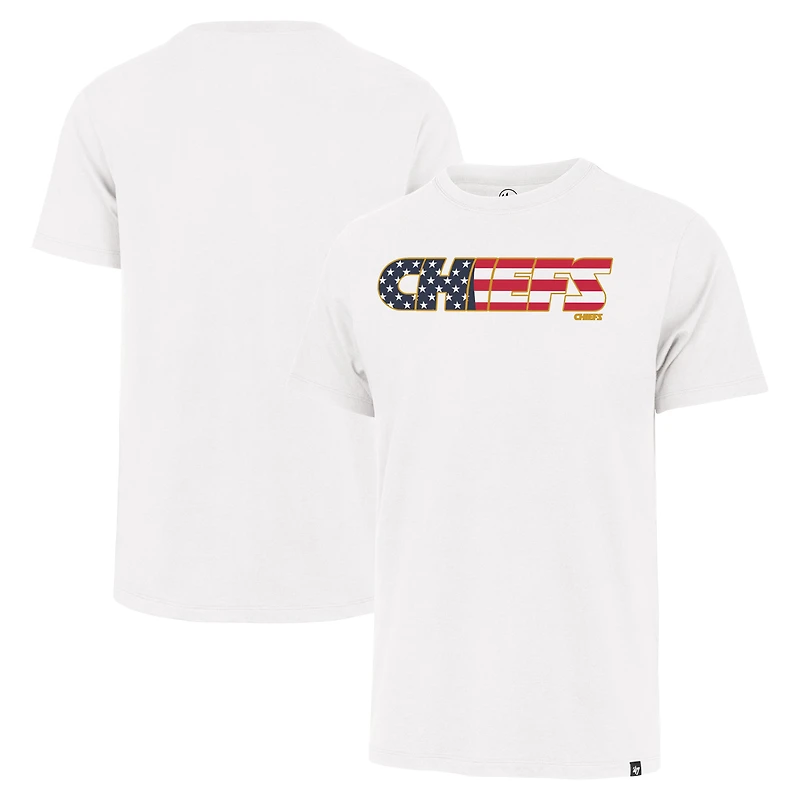 T-shirt blanc avec inscription drapeau Franklin des Chiefs de Kansas City '47 pour hommes