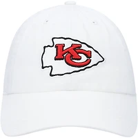 Men's '47 White Kansas City Chiefs Logo Clean Up Adjustable Hat