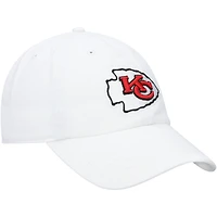 Men's '47 White Kansas City Chiefs Logo Clean Up Adjustable Hat