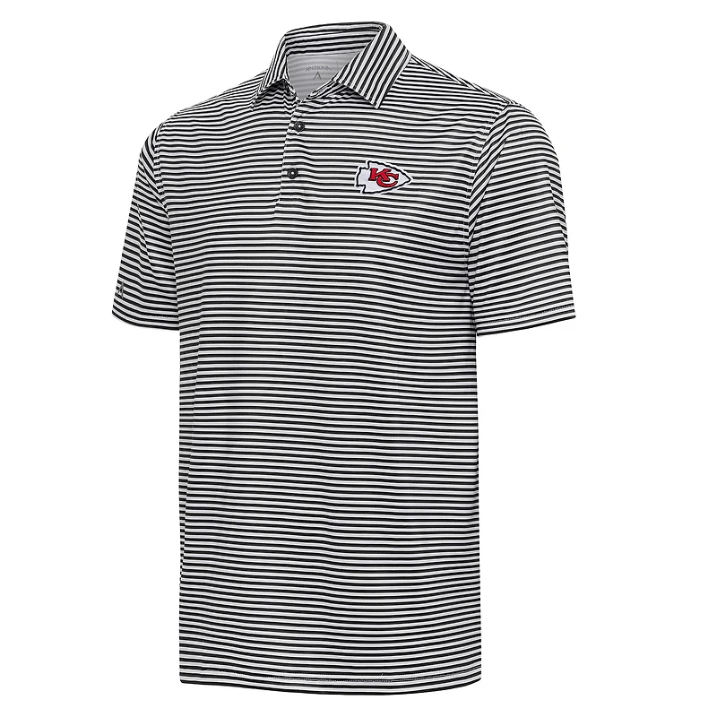 Men's Antigua  Black/White Kansas City Chiefs Skills Polo