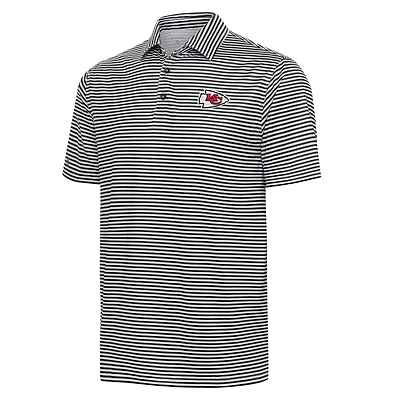 Men's Antigua  Black/White Kansas City Chiefs Skills Polo