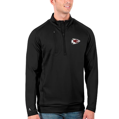Veste à enfiler quart de zip Antigua noire pour homme, Kansas City Chiefs Generation