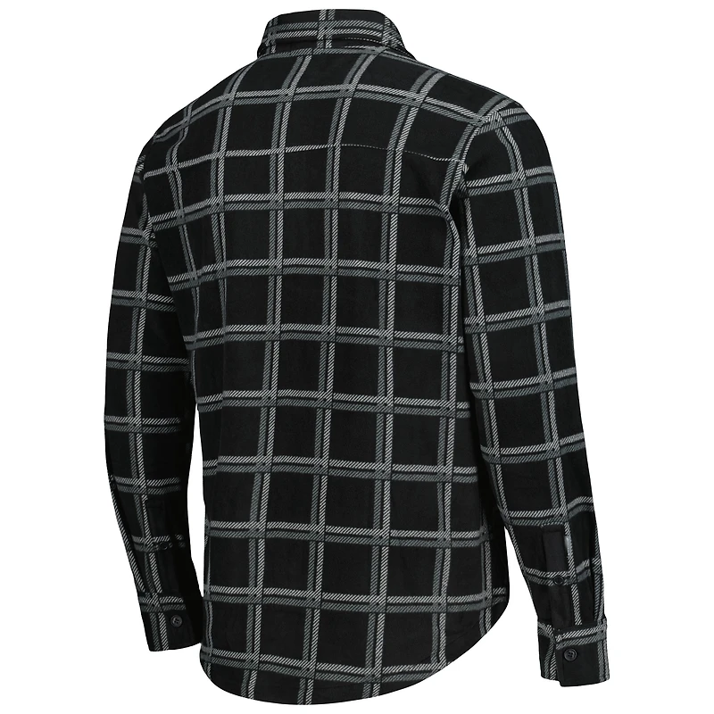 Men's Antigua Black Kansas City Chiefs Industry Flannel Button-Up Shirt Jacket