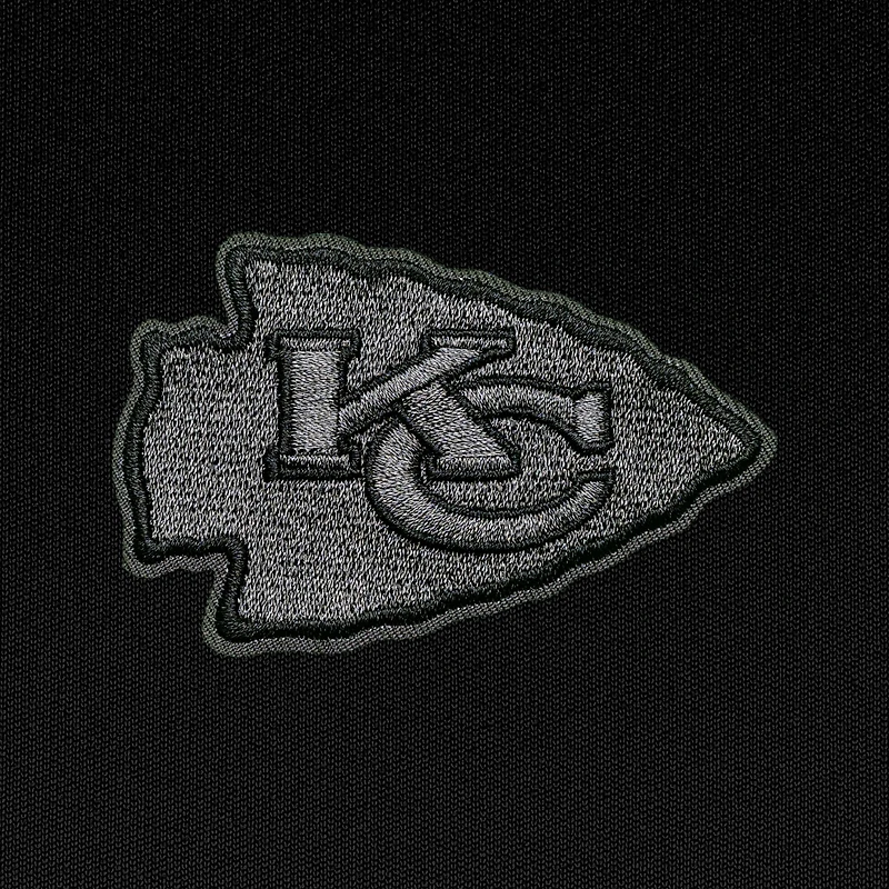 Men's Antigua Black Kansas City Chiefs Tonal Logo Generation Quarter-Zip Pullover Top