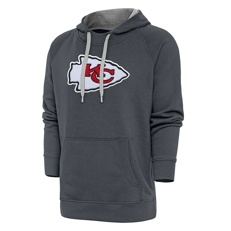 Sweat à capuche en chenille Victory pour homme, couleur anthracite, des Kansas City Chiefs