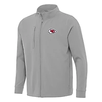 Men's Antigua  Gray Kansas City Chiefs Regard Full-Zip Jacket