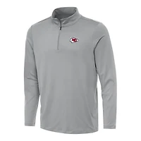 Men's Antigua Gray Kansas City Chiefs Reprocess Quarter-Zip Top