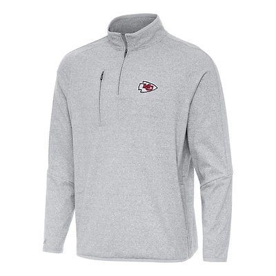 Haut à fermeture éclair quart de tour Certain Tri-Blend gris chiné pour homme des Chiefs Kansas City