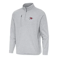 Haut à fermeture éclair quart de tour Certain Tri-Blend gris chiné pour homme des Chiefs Kansas City