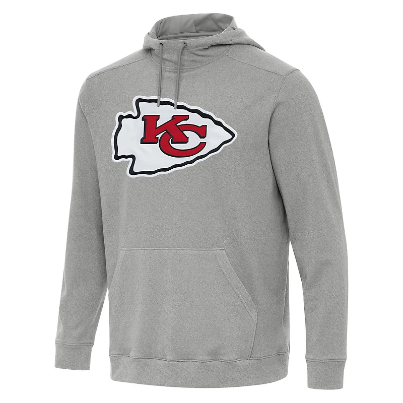 Sweat à capuche Antigua Heather Grey pour homme, Kansas City Chiefs, Cloud