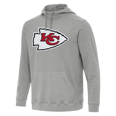 Sweat à capuche Antigua Heather Grey pour homme, Kansas City Chiefs, Cloud