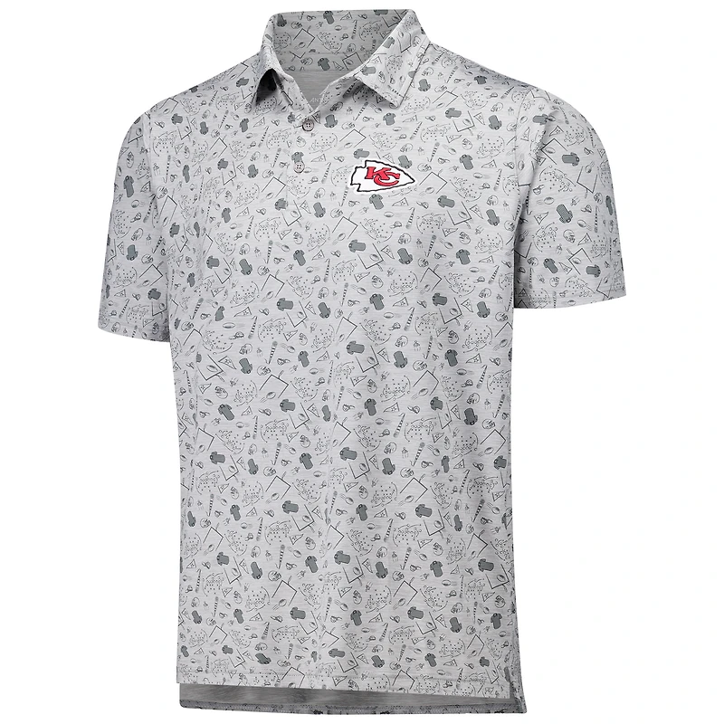 Polo Releless Antigua Heather Grey pour homme des Kansas City Chiefs