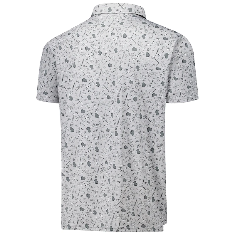 Polo Releless Antigua Heather Grey pour homme des Kansas City Chiefs