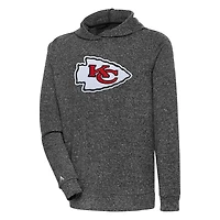 Sweat à capuche en chenille Absolute pour homme, coloris noir chiné, des Kansas City Chiefs