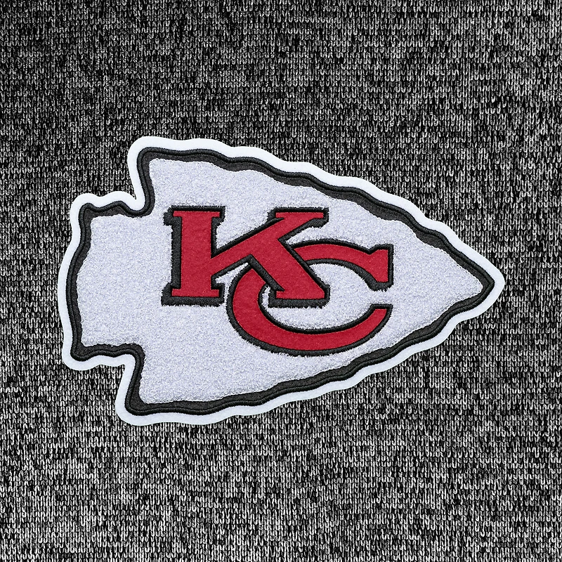 Sweat à capuche en chenille Absolute pour homme, coloris noir chiné, des Kansas City Chiefs