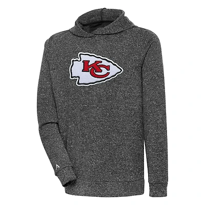Sweat à capuche en chenille Absolute pour homme, coloris noir chiné, des Kansas City Chiefs